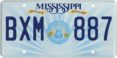MS license plate BXM887