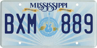 MS license plate BXM889