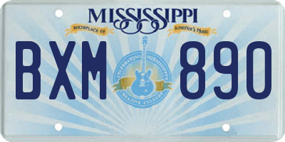 MS license plate BXM890