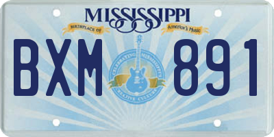 MS license plate BXM891