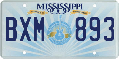 MS license plate BXM893