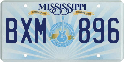 MS license plate BXM896