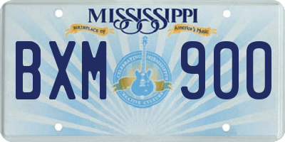 MS license plate BXM900
