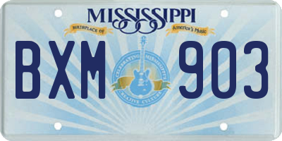 MS license plate BXM903