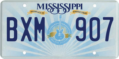 MS license plate BXM907