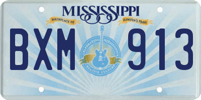 MS license plate BXM913
