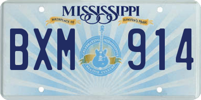 MS license plate BXM914