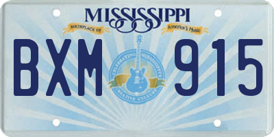 MS license plate BXM915