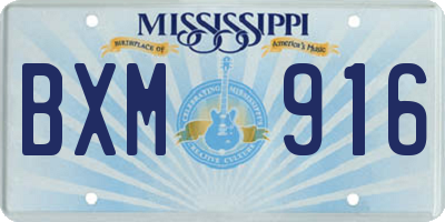 MS license plate BXM916