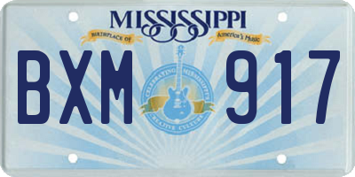 MS license plate BXM917