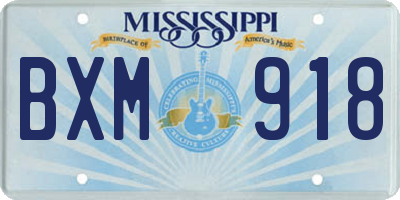 MS license plate BXM918