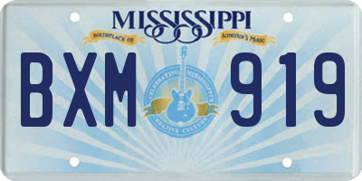 MS license plate BXM919