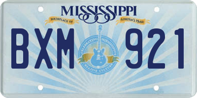 MS license plate BXM921