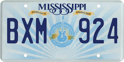 MS license plate BXM924