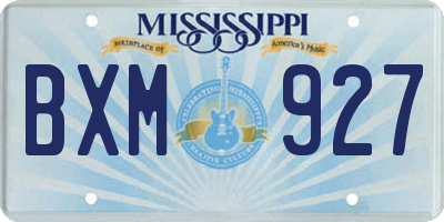 MS license plate BXM927