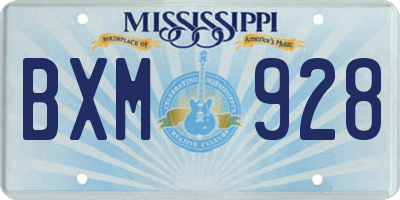 MS license plate BXM928