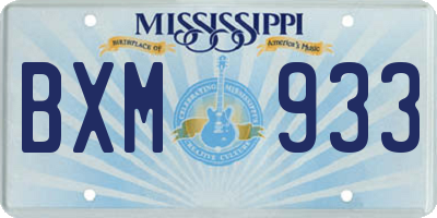 MS license plate BXM933