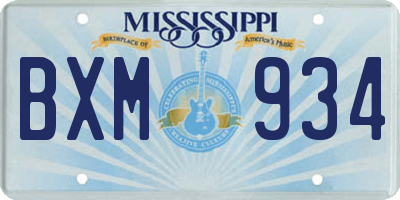 MS license plate BXM934