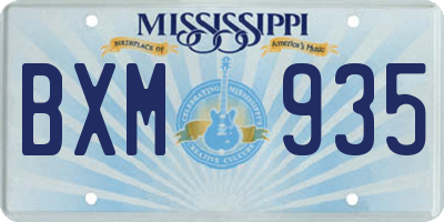 MS license plate BXM935