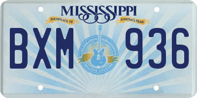 MS license plate BXM936