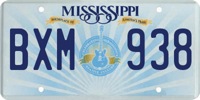 MS license plate BXM938