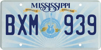 MS license plate BXM939