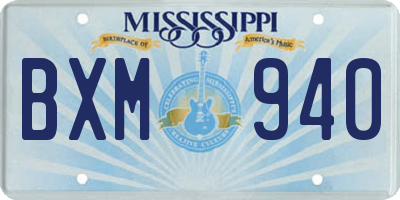 MS license plate BXM940
