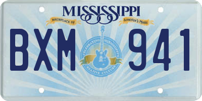 MS license plate BXM941