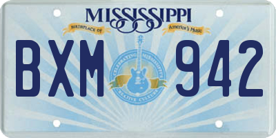 MS license plate BXM942