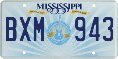 MS license plate BXM943