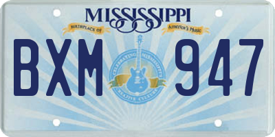 MS license plate BXM947