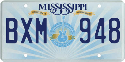MS license plate BXM948