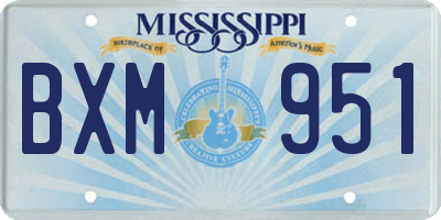 MS license plate BXM951