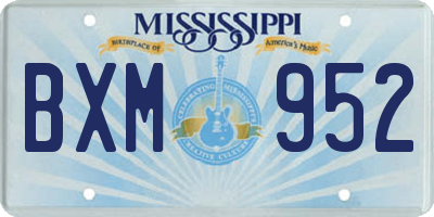 MS license plate BXM952
