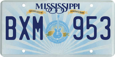 MS license plate BXM953