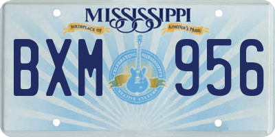 MS license plate BXM956