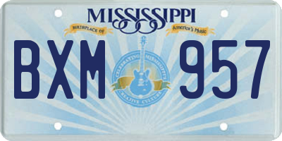 MS license plate BXM957