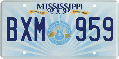MS license plate BXM959