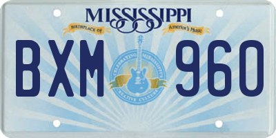 MS license plate BXM960
