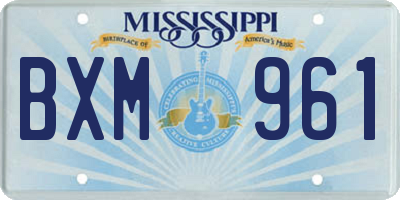 MS license plate BXM961