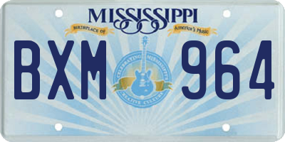 MS license plate BXM964