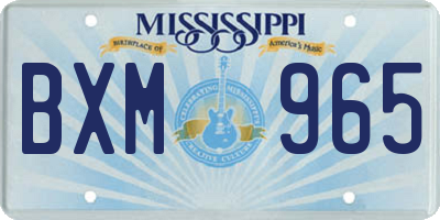 MS license plate BXM965