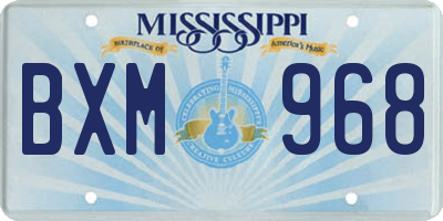 MS license plate BXM968