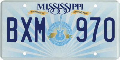 MS license plate BXM970