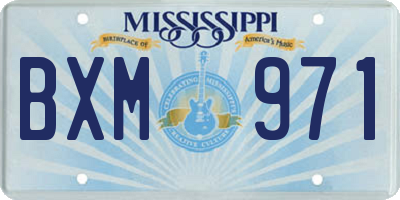 MS license plate BXM971