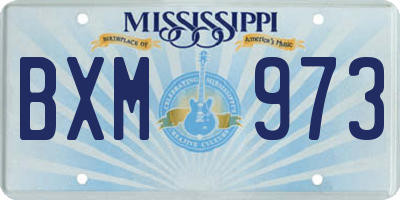 MS license plate BXM973