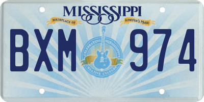 MS license plate BXM974