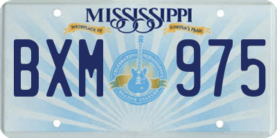 MS license plate BXM975