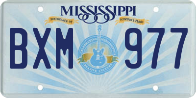 MS license plate BXM977