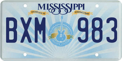 MS license plate BXM983